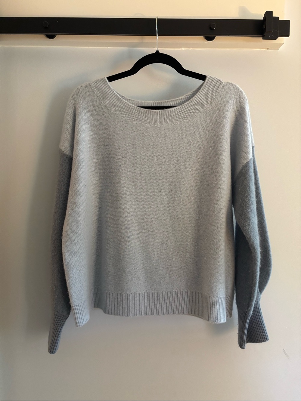 Club Monaco Two-Tone Blue/Gray Crewneck Sweater